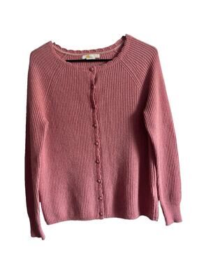 Boden Womens US 2 Pink Wool Alpaca Blend Knit Cardigan Button Front Crew Neck